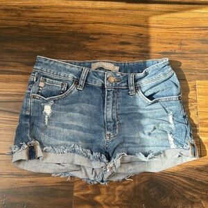 Just USA Blue Distressed Jean Shorts
